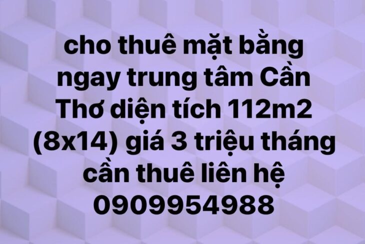 Cho thuê mặt bằng trống tại khu vực đông đúc dân cư và xe cộ qua lại