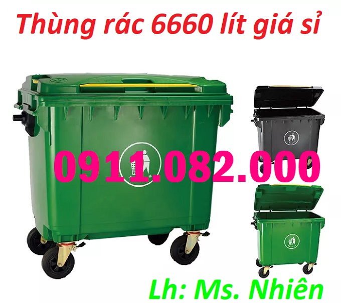 Nơi bán thùng rác rẻ nhất tỉnh bạc liêu- Giảm giá thùng rác 120L 240l 660l giá sỉ- lh 0911082000