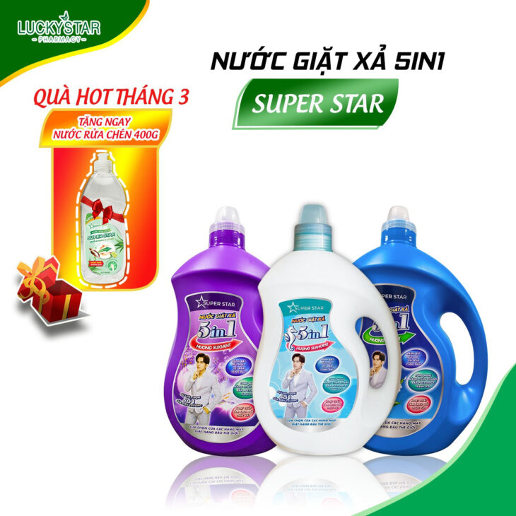 NƯỚC GIẶT XẢ CAO CẤP 5 IN 1 3.8KG – SUPER STAR