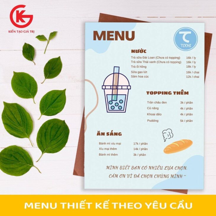 THIẾT KẾ – IN ẤN MENU GIÁ RẺ