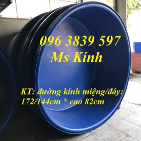 Thùng nhựa tròn 1500 lít làm bể nhựa, bồn nhựa nuôi cá – 096 3839 597 Ms Kính