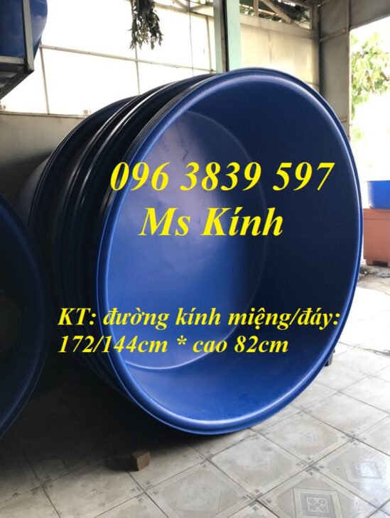 Thùng nhựa tròn 1500 lít làm bể nhựa, bồn nhựa nuôi cá – 096 3839 597 Ms Kính