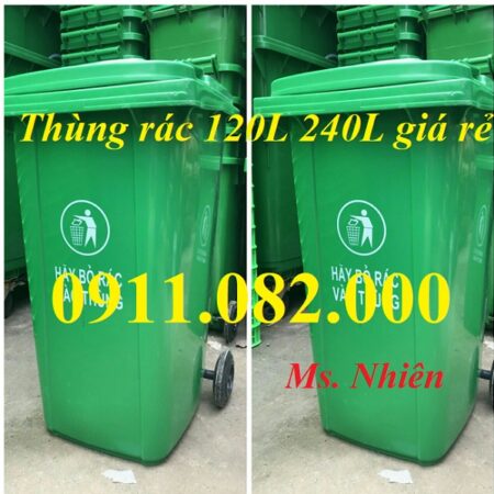 Thùng đựng rác giá rẻ- khuyến mãi thùng rác 120l 240l 660l tại vĩnh long- lh 0911082000