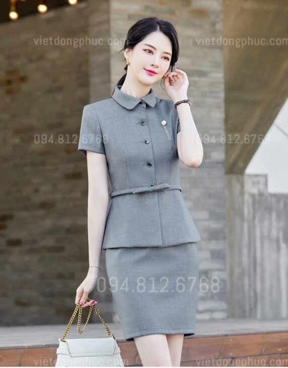 Mẫu đồng phục lễ tân form dáng chuẩn, chất liệu đẹp, giá tốt