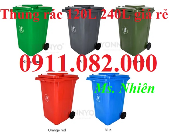 Cung cấp thùng rác 120L 240L 660L nắp kín- thùng rác giá rẻ tại cẩn thơ- lh 0911082000