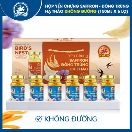 QUÀ TẶNG DOANH NGHIỆP YẾN CHƯNG SAFFRON ĐÔNG TRÙNG HẠ THẢO KHÔNG ĐƯỜNG FREESHIP TOÀN QUỐC