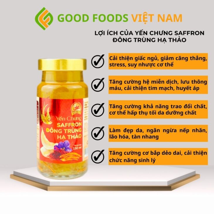Yến chưng Saffron Đông Trùng hạ thảo mua 5 tặng 1 giảm stress toàn quốc