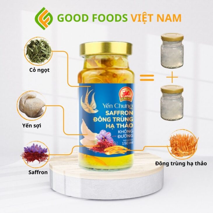 Yến chưng Saffron Đông trùng hạ thảo không đường mua 5 tặng 1 tại Bình Thạnh