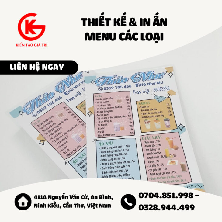 sản xuất menu kháng nước PVC