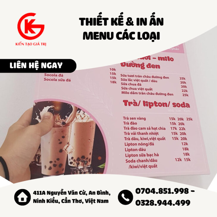 sản xuất menu kháng nước PVC