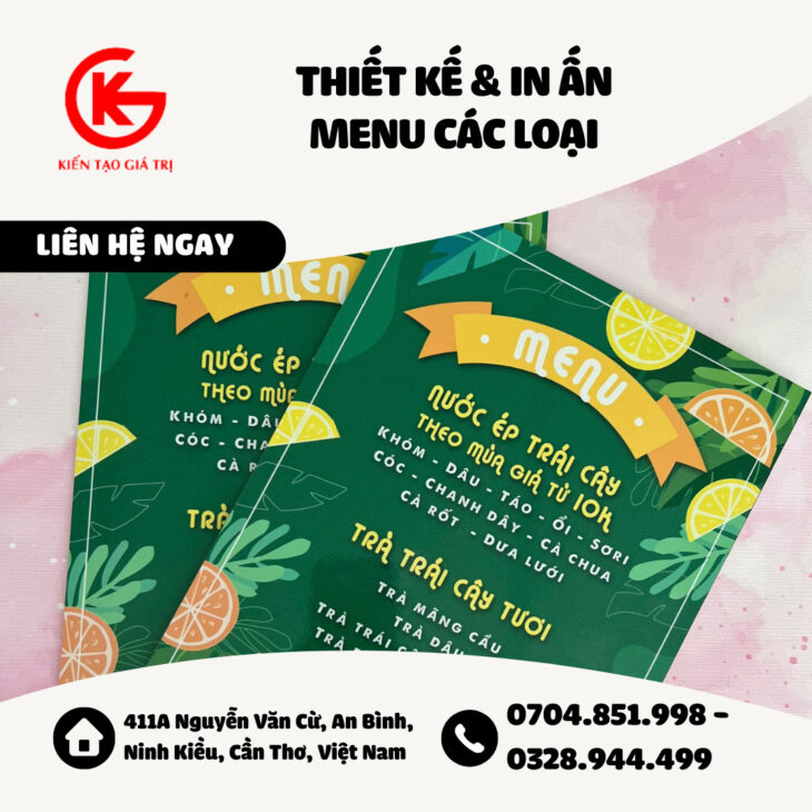 sản xuất menu kháng nước PVC