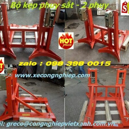 Bộ kẹp phi đôi dùng cho xe nâng động cơ, chỉ dùng nâng 2 phi sắt