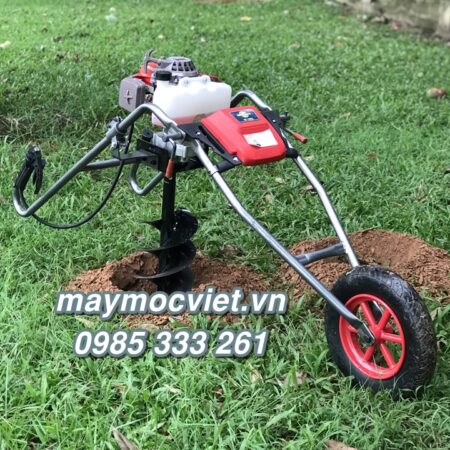 Máy Khoan Đất Có Tay Đẩy- Máy Khoan Đất Có Bánh Xe Tiện Dụng