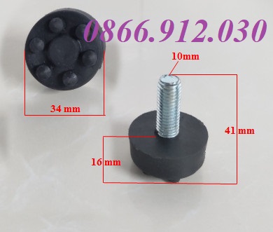 Chân tăng chỉnh đế nhựa đen bulong M6, M8, M10 và M12