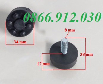 Chân tăng chỉnh đế nhựa đen bulong M6, M8, M10 và M12