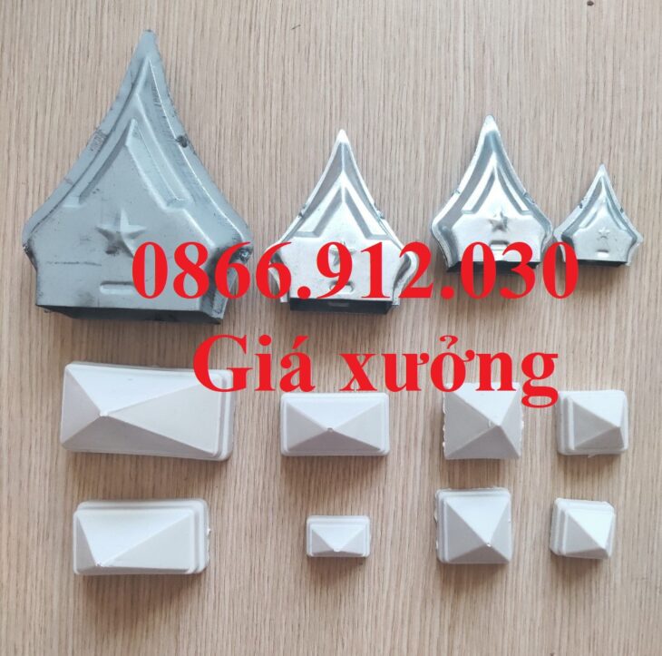 Nắp chụp đầu sắt hộp trang trí cửa cổng sắt chông hàng rào ( mác sắt )