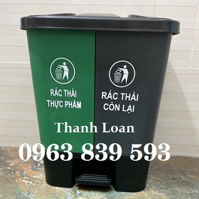 Thùng rác đạp chân 2 ngăn phân loại rác, thùng rác y tế rẻ / 0963.839.593 Ms.Loan