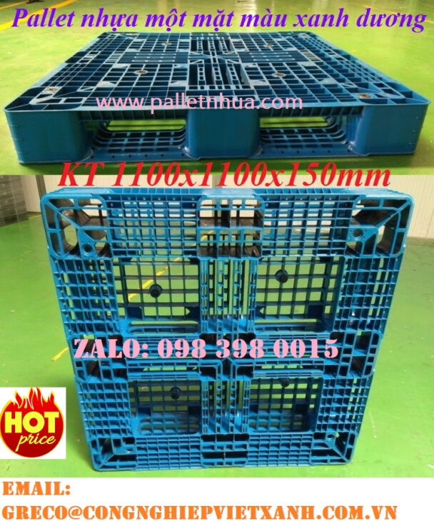 PALLET NHỰA TẢI TRỌNG NHẸ 1100x1100x150mm