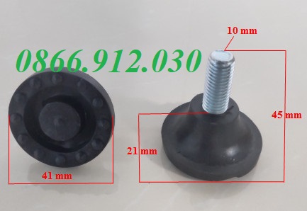 Chân tăng chỉnh đế nhựa đen bulong M6, M8, M10 và M12