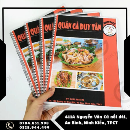 in menu tại cần thơ