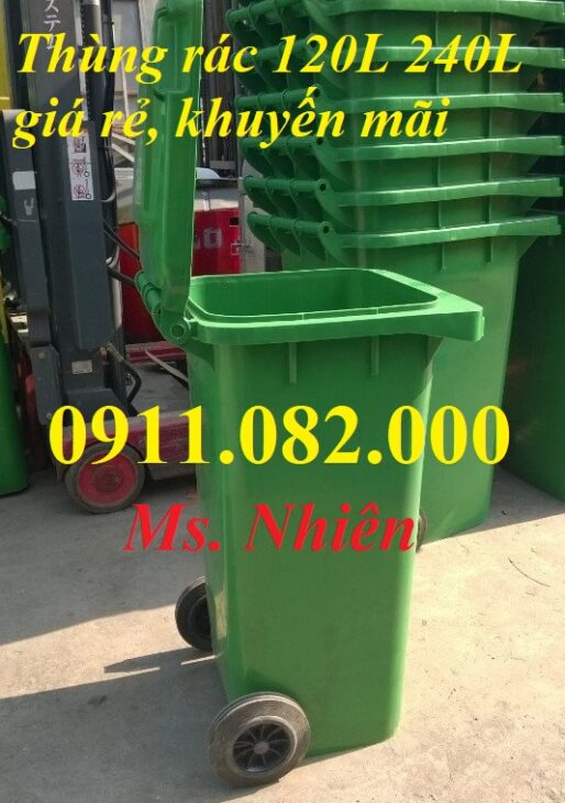Giảm giá thùng rác nhựa, thùng rác 120l, 240l, 660l giá rẻ- lh 0911.082.000