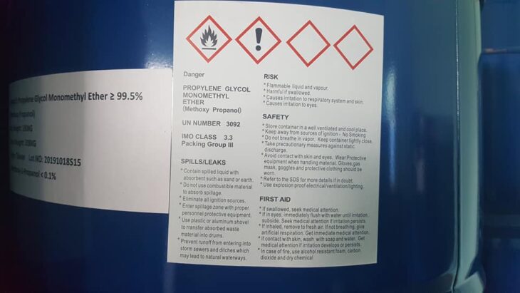 Hóa chất PROPYLENE GLYCOL METHYL ETHER (1-Methoxy-2-propano) (dung môi PM) C4H10O2, CAS No: 107-98-2