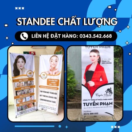 sản xuất standee các loai và backdrop