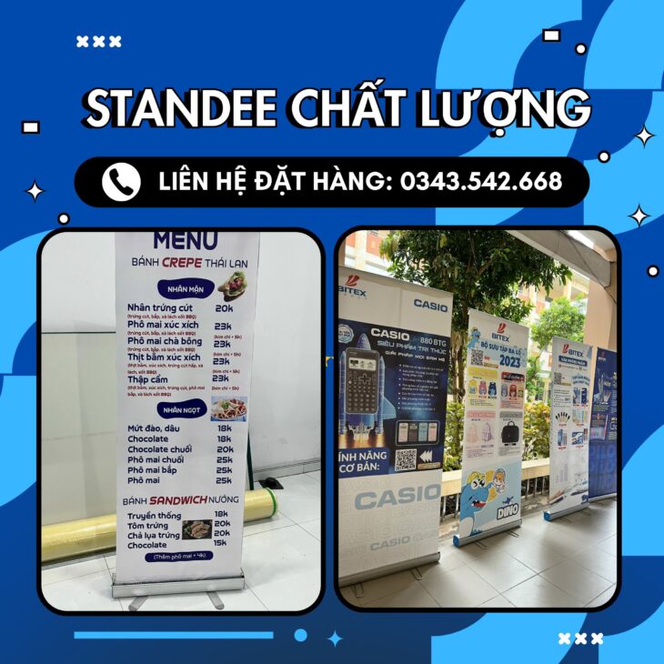 sản xuất standee các loai và backdrop