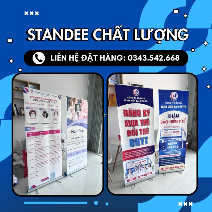 sản xuất standee các loai và backdrop