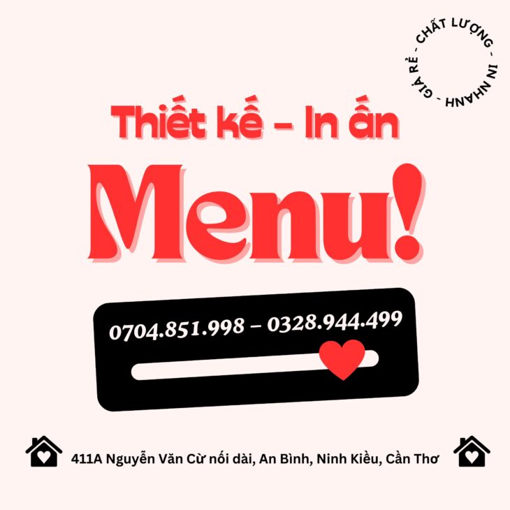 in menu, in nhanh tại cần thơ