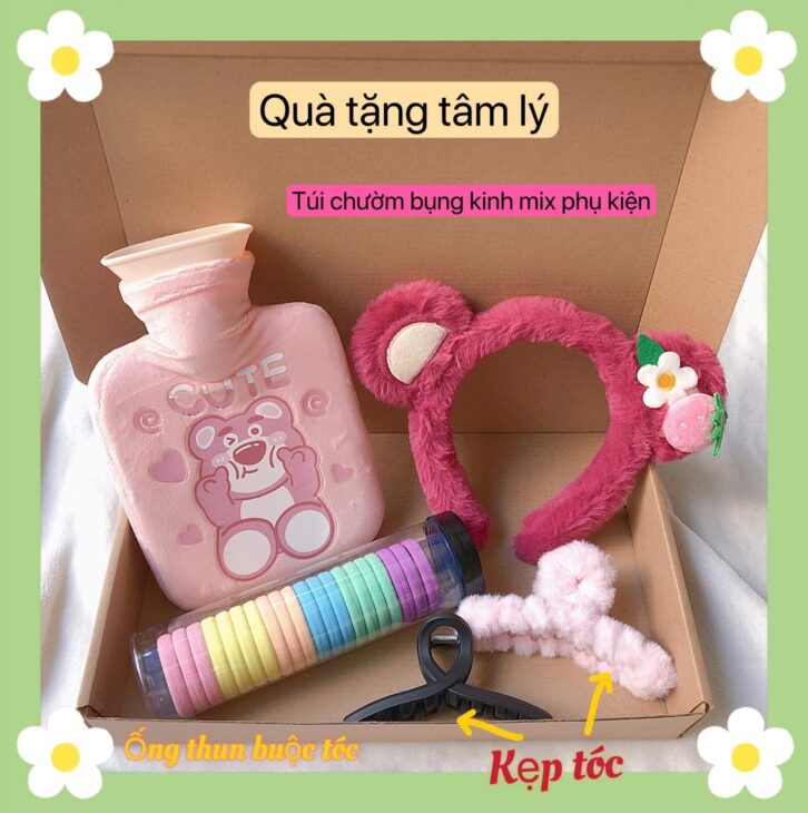Quà tặng túi chườm bụng mix phụ kiện cho bạn nữ & người thân yêu có sẵn cần thơ
