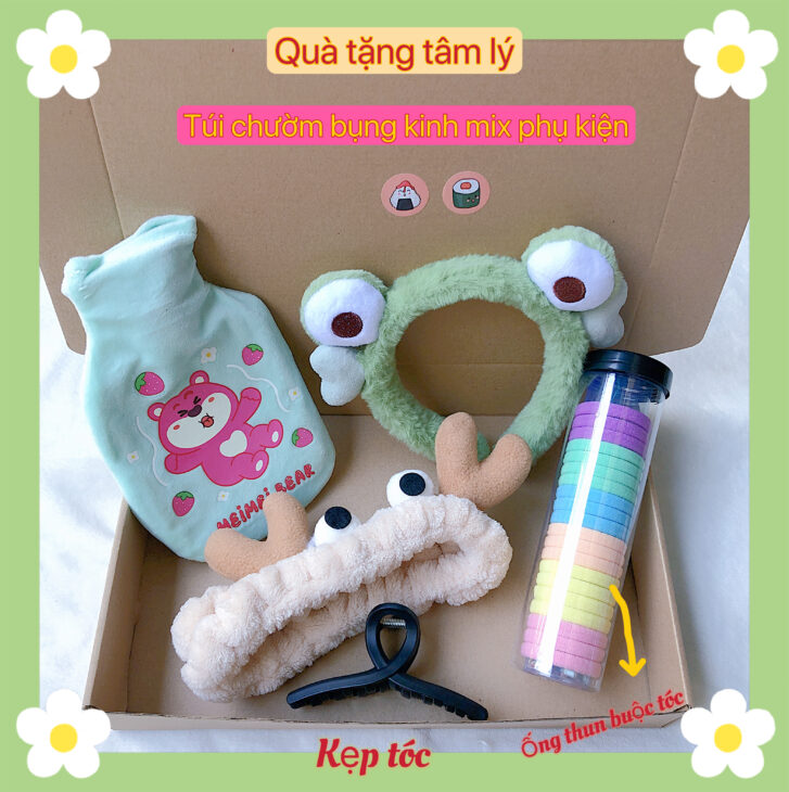 Quà tặng túi chườm bụng mix phụ kiện cho bạn nữ & người thân yêu có sẵn cần thơ