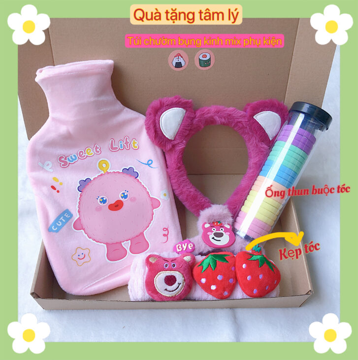 Quà tặng túi chườm bụng mix phụ kiện cho bạn nữ & người thân yêu có sẵn cần thơ