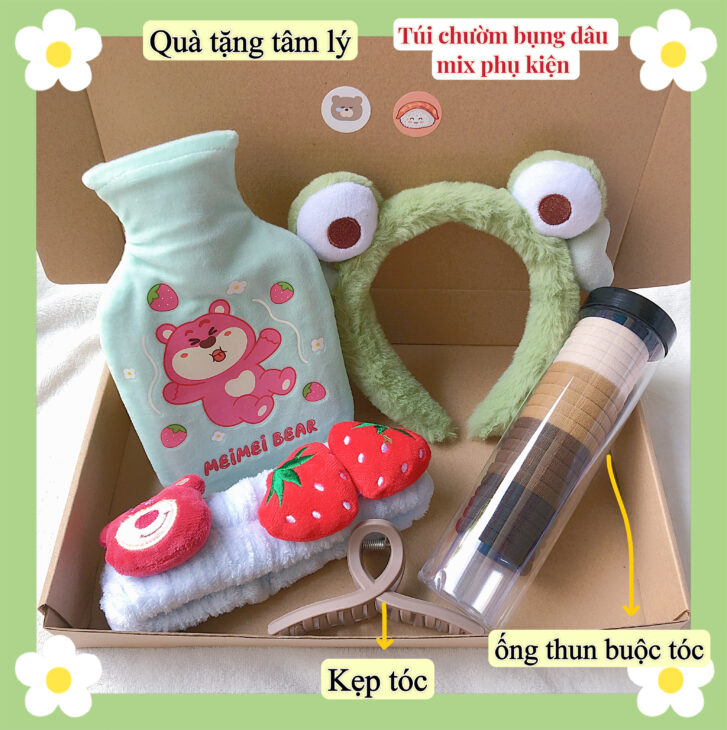 Quà tặng túi chườm bụng mix phụ kiện cho bạn nữ & người thân yêu có sẵn cần thơ