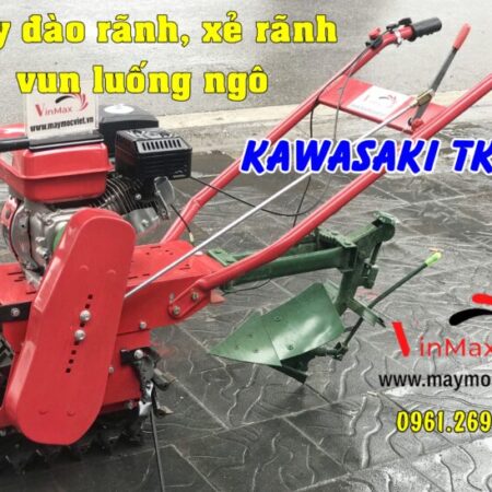 Máy cày chạy xăng bánh xích, xới đất đào rãnh đặt ống cho công trình Kawasaki TK70