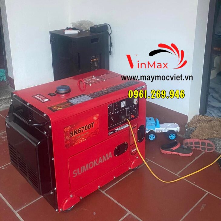 Máy phát điện chạy dầu 5kw Sumokama SK6700T vỏ chống ồn siêu cách âm