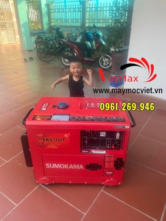 Máy phát điện chạy dầu 5kw Sumokama SK6700T vỏ chống ồn siêu cách âm