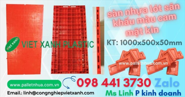 sàn nhựa lót sân khấu màu cam 1000x500x50mm