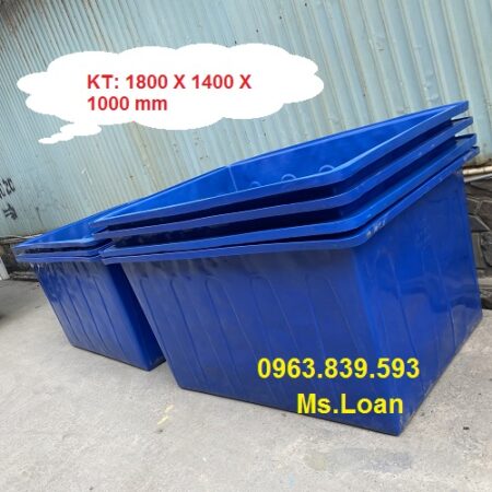 Bồn nhựa 2000L chữ nhật, bồn đựng nước, nuôi cá, thùng nhựa làm bể bơi / 0963 839 593