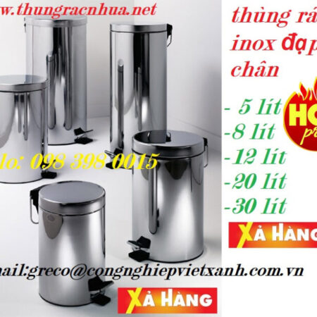 Thùng rác inox đạp chân 30 L