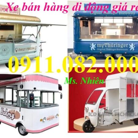 Cung cấp xe bán hàng lưu động, xe bán đồ ăn vặt giá rẻ- lh 0911.082.000