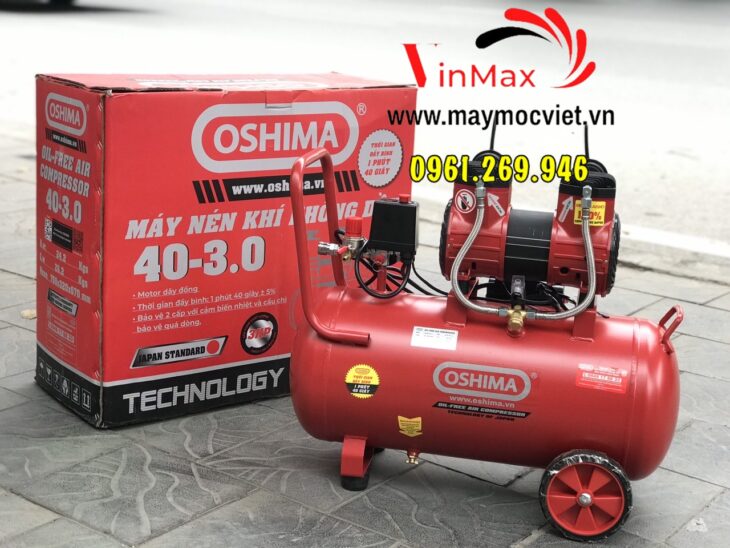 Máy nén khí không dầu Oshima 40L công suất 3HP