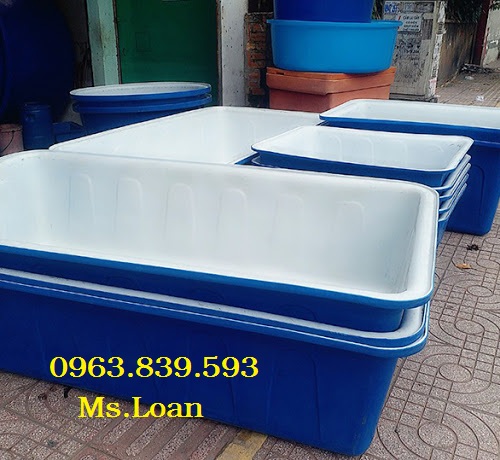 Cung cấp thùng nhựa chữ nhật 1000L dùng nuôi cá koi, nuôi lươn, nuôi ếch / 0963 839 593 Ms.Loan