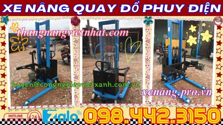 Xả kho giá sốc xe nâng quay đổ phuy điện EDT500-M – 500kg nâng cao 1.6 mét