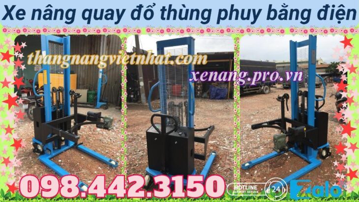 Xả kho giá sốc xe nâng quay đổ phuy điện EDT500-M – 500kg nâng cao 1.6 mét