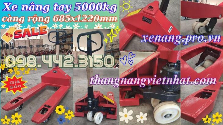 Xe nâng tay 5 tấn AC50M càng rộng 685x1220mm