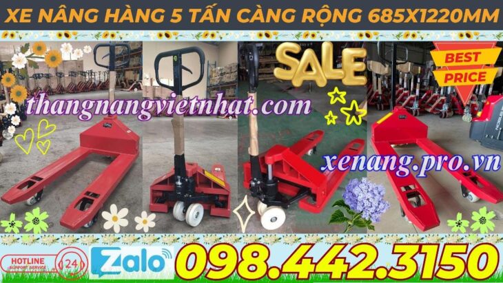 Xe nâng tay 5 tấn AC50M càng rộng 685x1220mm