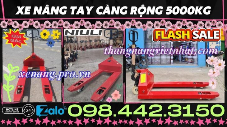 Xe nâng tay 5 tấn AC50M càng rộng 685x1220mm