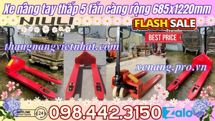 Xe nâng tay 5 tấn AC50M càng rộng 685x1220mm
