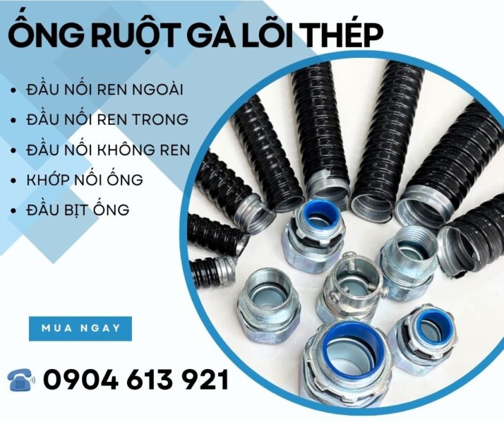 Ống ruột gà lõi thép/ ống kẽm đàn hồi phi 3/4 inch